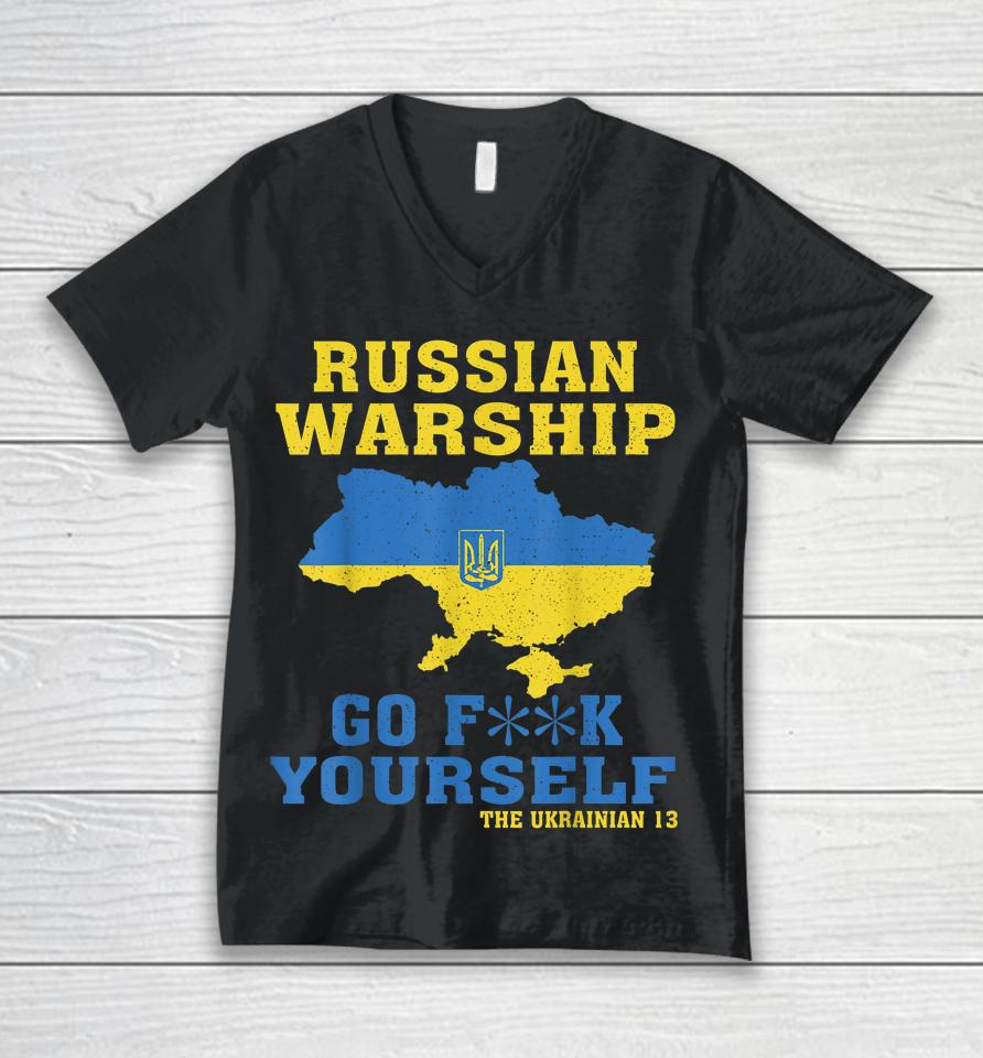 Russian Warship Go F Yourself Unisex V-Neck T-Shirt
