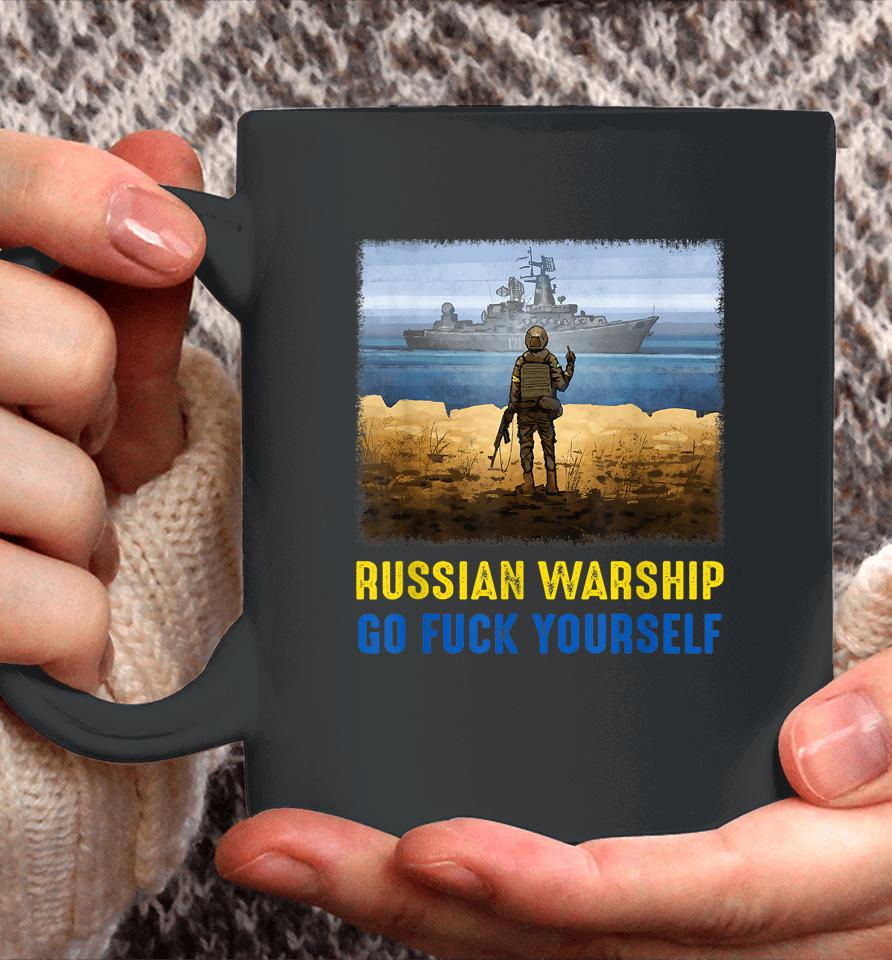 Russian Warship Go Fuck Yourself Postage Stamp Ukraine Coffee Mug