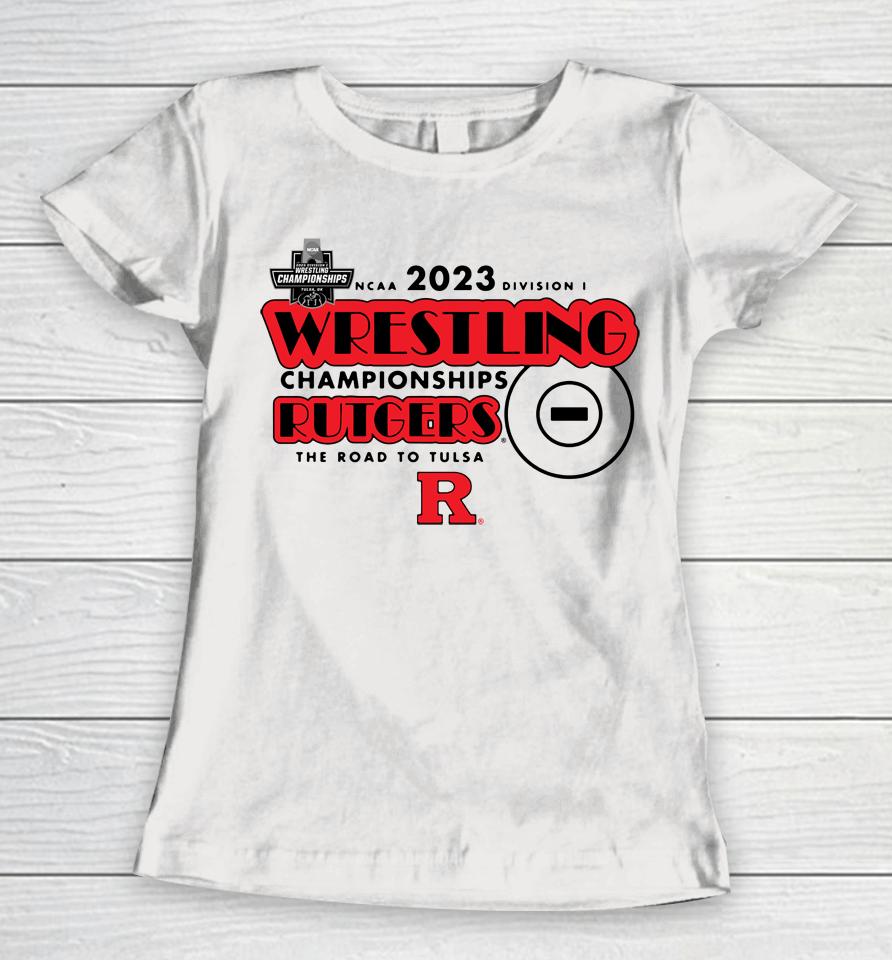 Rutgers Scarlet Knights 2023 Wrestling Road To Tulsa Women T-Shirt