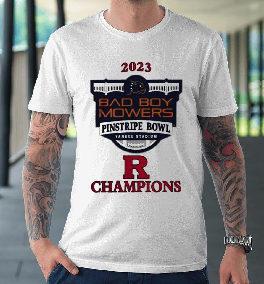 Rutgers Scarlet Knights Champions 2023 Pinstripe Bowl Premium T-Shirt