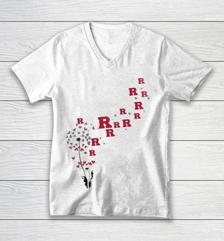 Rutgers Scarlet Knights Dandelion Flower 2023 Unisex V-Neck T-Shirt