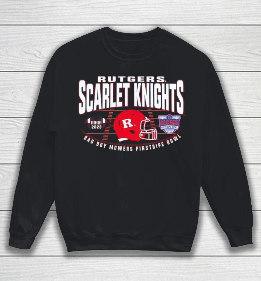 Rutgers Scarlet Knights Football 2023 Bad Boy Mowers Pinstripe Bowl Champions Sweatshirt