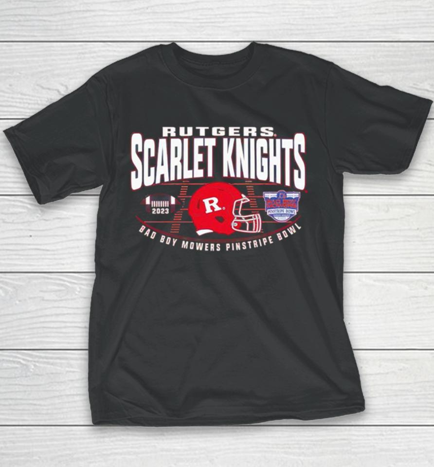 Rutgers Scarlet Knights Football 2023 Bad Boy Mowers Pinstripe Bowl Champions Youth T-Shirt