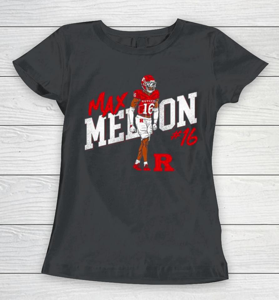 Rutgers Scarlet Knights Max Melton 2023 Ncaa Football Women T-Shirt