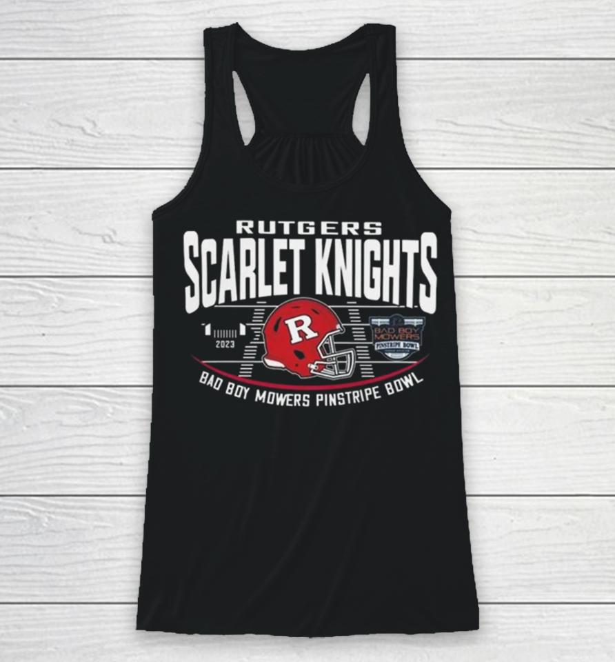 Rutgers Scarlet Knights Red 2023 Bad Boy Mowers Pinstripe Bowl Helmet Racerback Tank