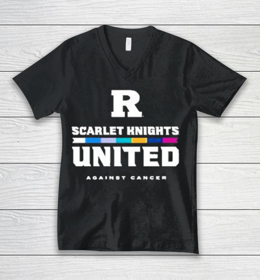 Rutgers University Scarlet Knights United Against Cancer Unisex V-Neck T-Shirt