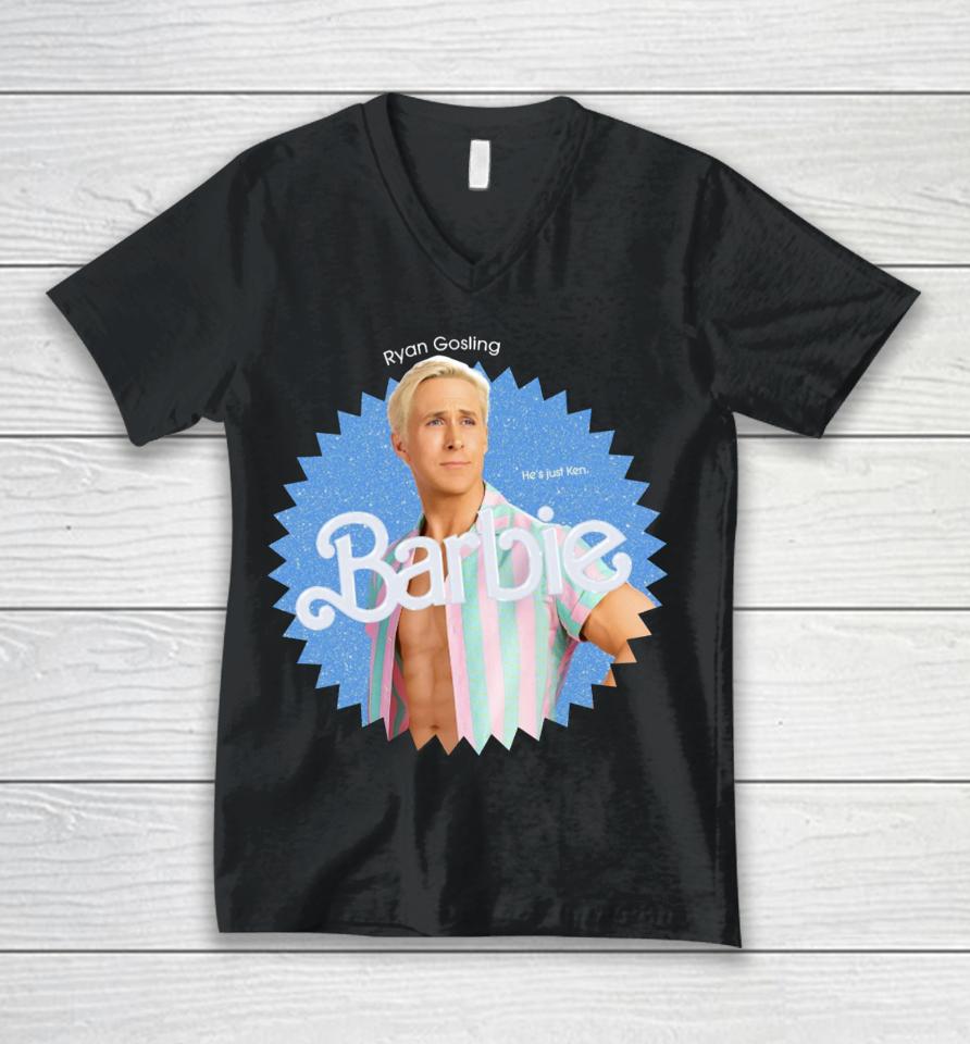 Ryan Gosling Barbie He's Just Ken Shirt Greta Gerwig Unisex V-Neck T-Shirt