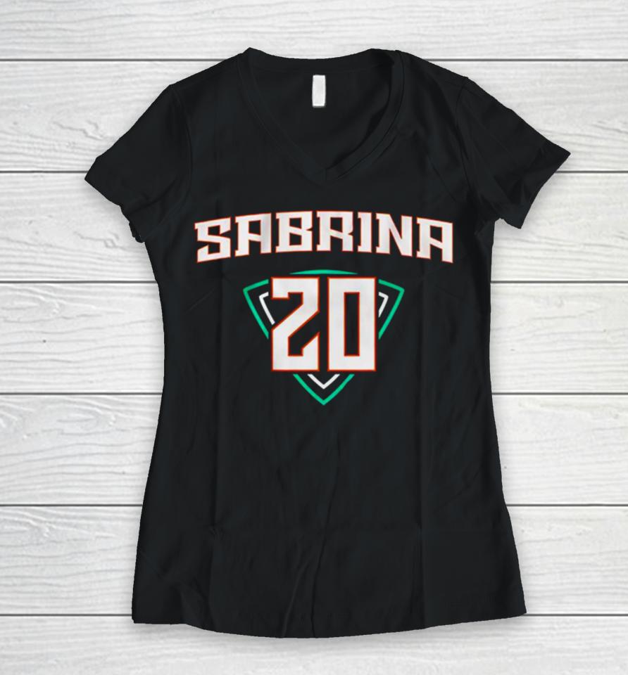 Sabrina Ionescu New York Liberty Number 20 Women V-Neck T-Shirt