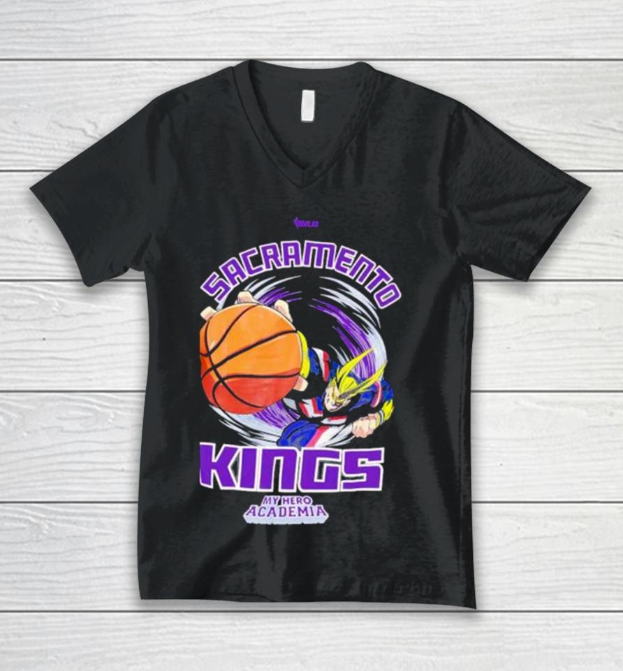 Sacramento Kings Hyperfly Unisex Nba X My Hero Academia All Might Smash Unisex V-Neck T-Shirt