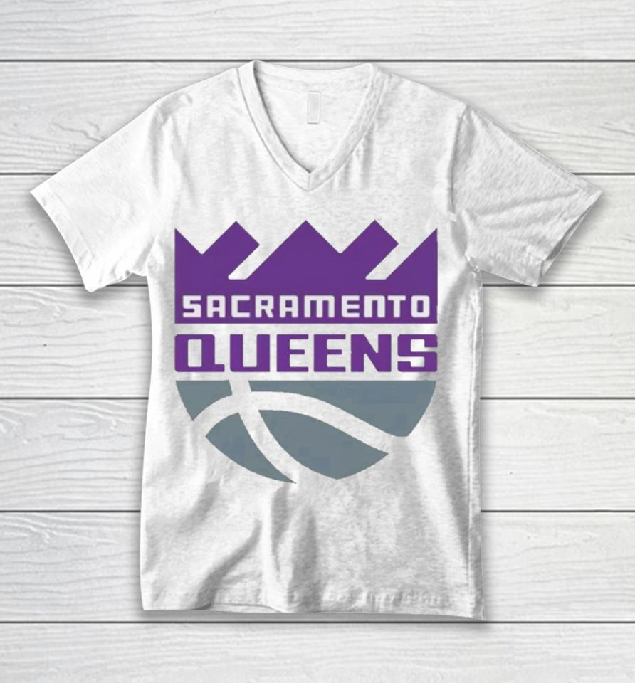 Sacramento Queens Logo Unisex V-Neck T-Shirt