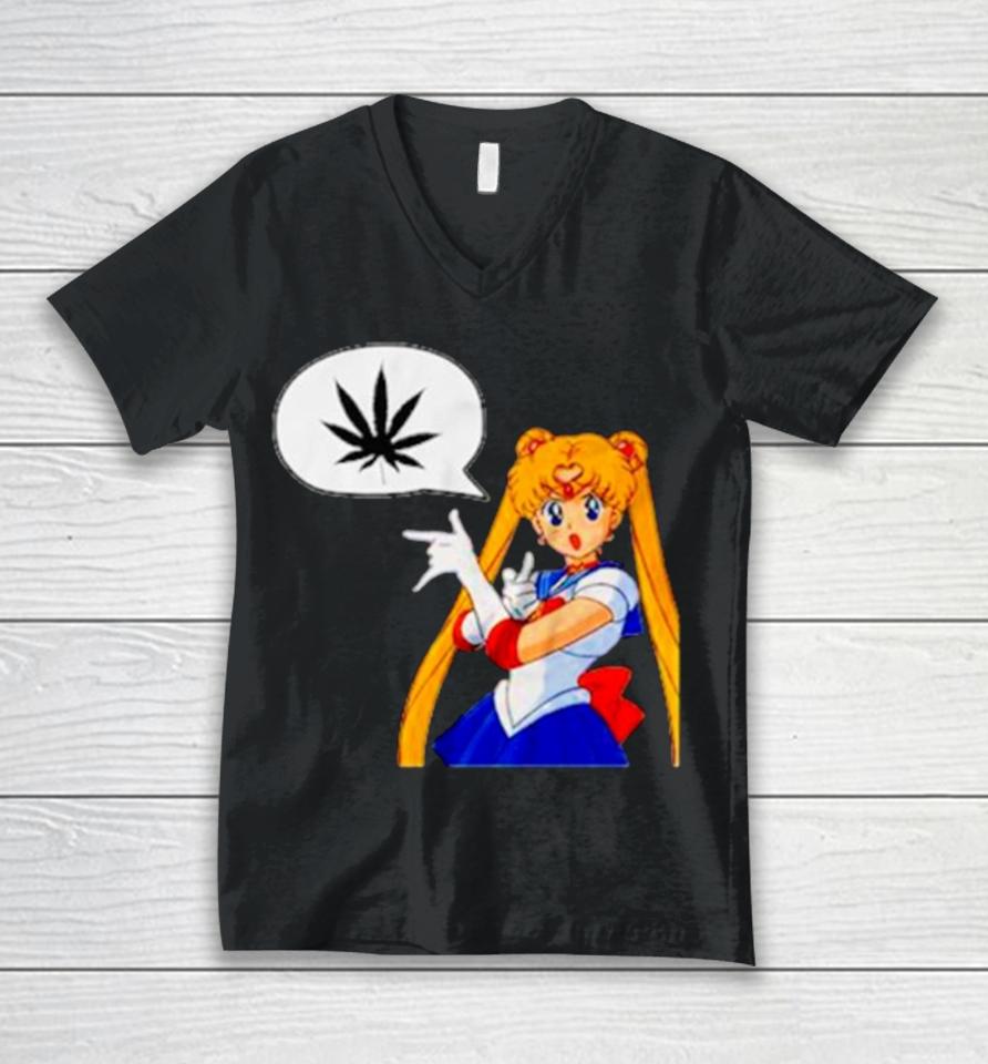 Sailor Moon Marijuana Unisex V-Neck T-Shirt