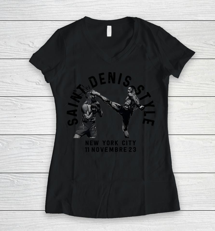 Saint Denis Style New York City 11 Novembre 23 Women V-Neck T-Shirt