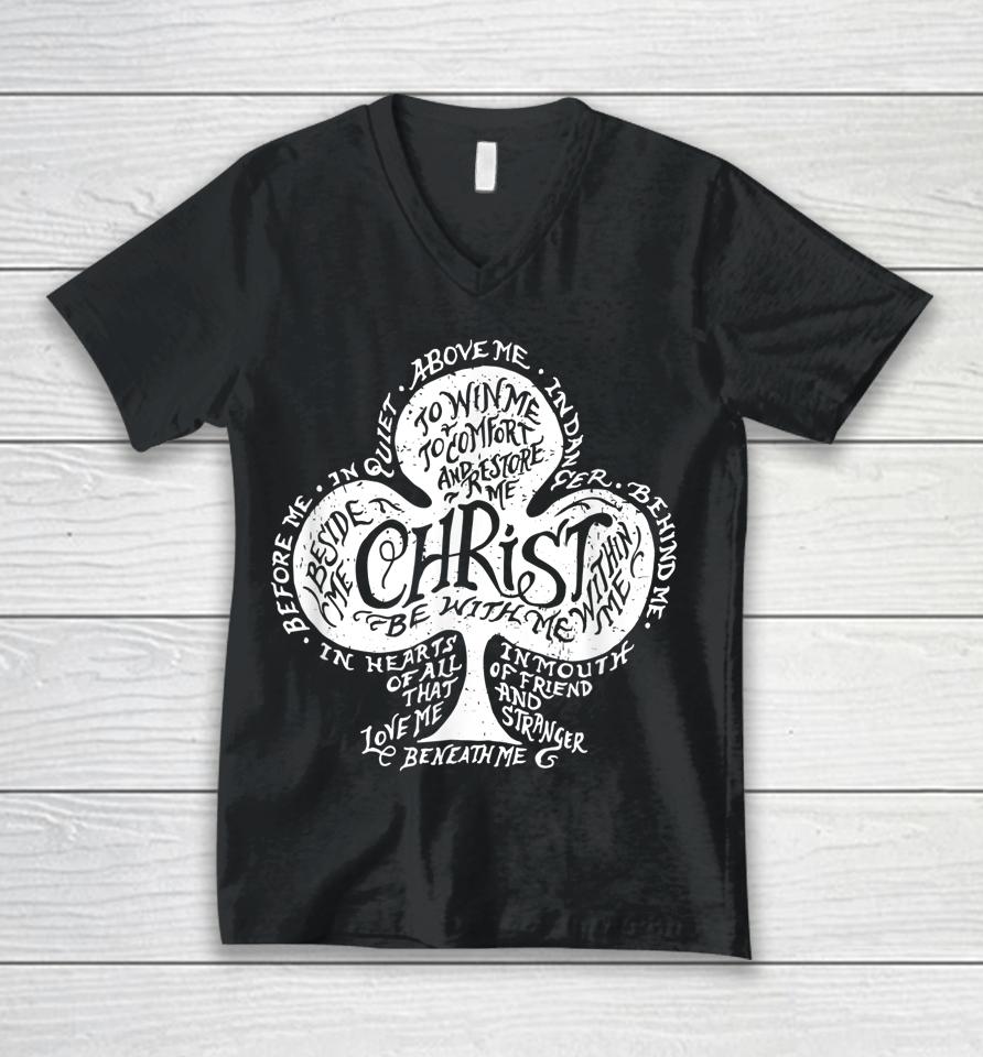 Saint Patrick's Breastplate Prayer Catholic Unisex V-Neck T-Shirt