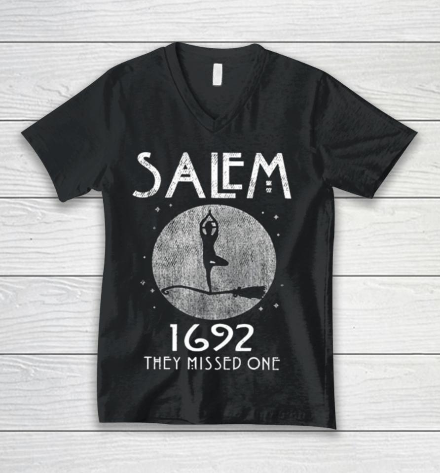 Salem 1692 They Missed One Halloween Unisex V-Neck T-Shirt