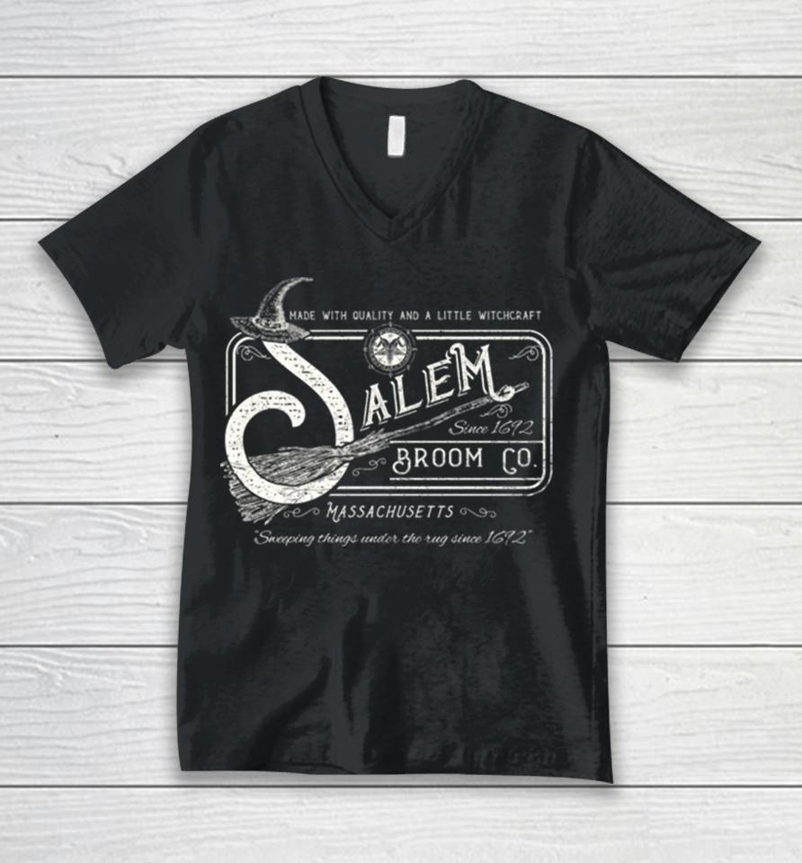 Salem Broom Company Halloween Unisex V-Neck T-Shirt