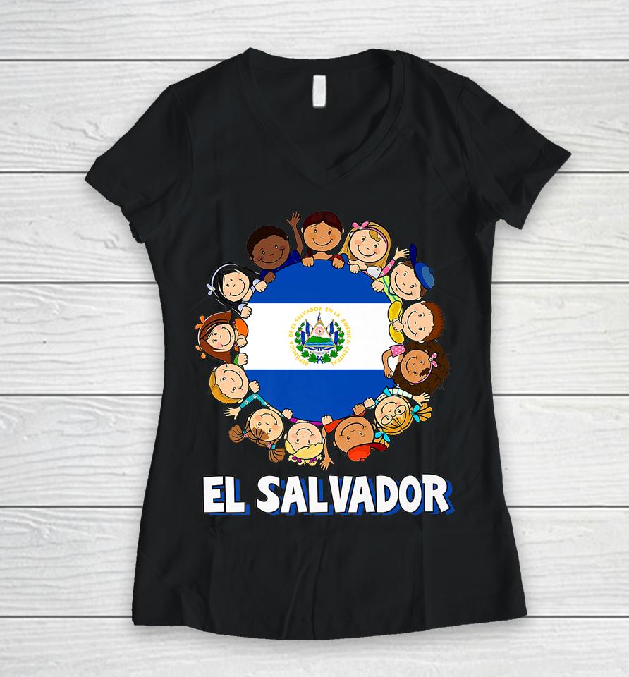 Salvadorian El Salvador Pride Hispanic Heritage Women V-Neck T-Shirt