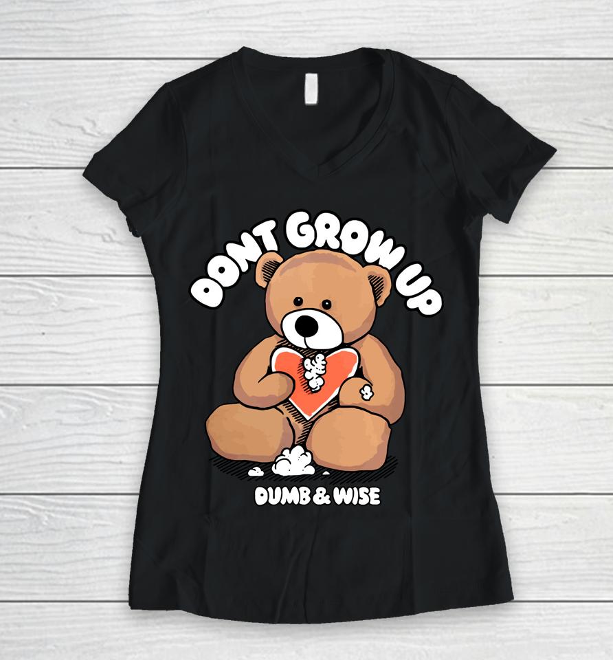 Sam And Colby Don't Grow Up Dumb And Wise Women V-Neck T-Shirt