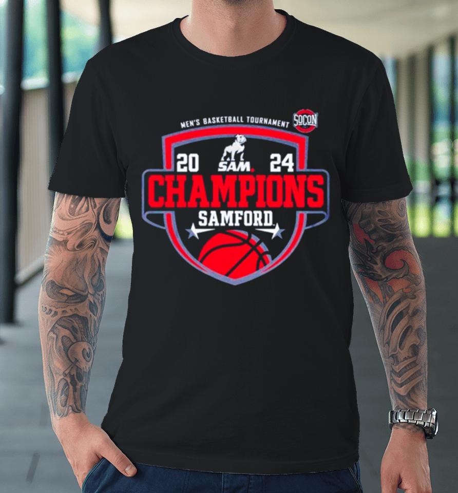 Samford University Men’s Basketball 2024 Socon Tournament Champions Premium T-Shirt