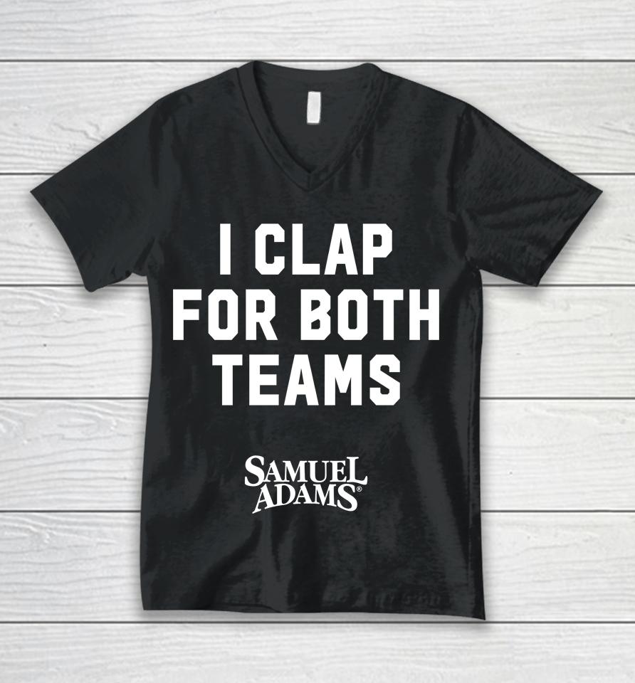 Samuel Adams Beer I Clap For Both Teams Unisex V-Neck T-Shirt