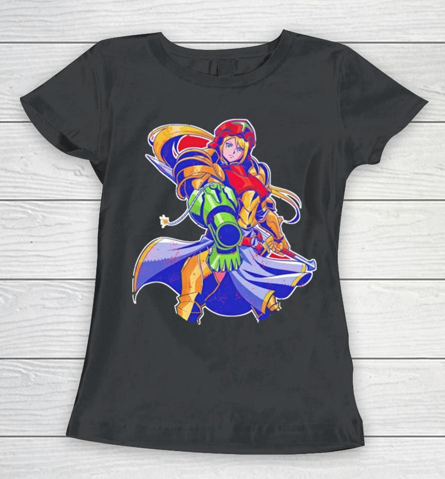 Samus Aran From Metroid Full Armor Hunter Women T-Shirt