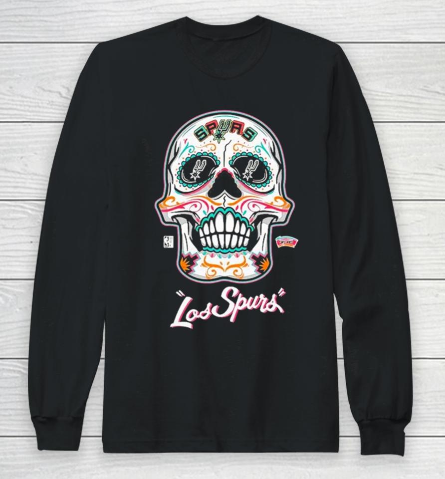 San Antonio Spurs Mitchell And Ness Sugar Skull Hometown Sweatshirts Long Sleeve T-Shirt