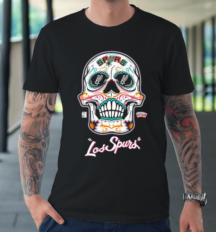 San Antonio Spurs Mitchell And Ness Sugar Skull Hometown Sweatshirts Premium T-Shirt