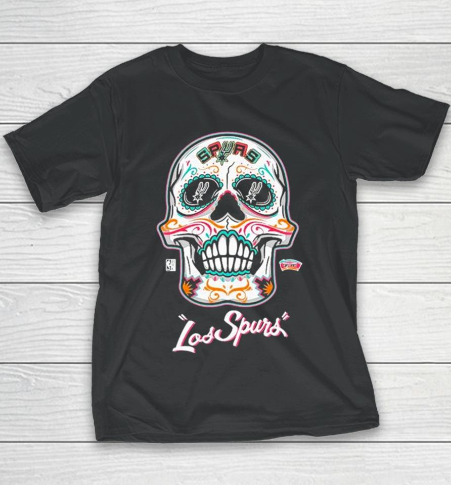 San Antonio Spurs Mitchell And Ness Sugar Skull Hometown Sweatshirts Youth T-Shirt