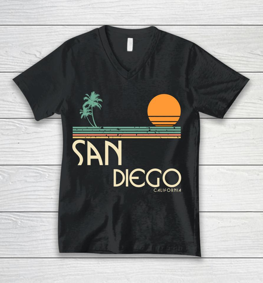 San Diego California Vintage Unisex V-Neck T-Shirt
