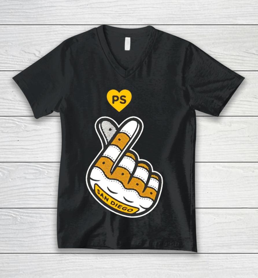 San Diego Finger Heart Unisex V-Neck T-Shirt