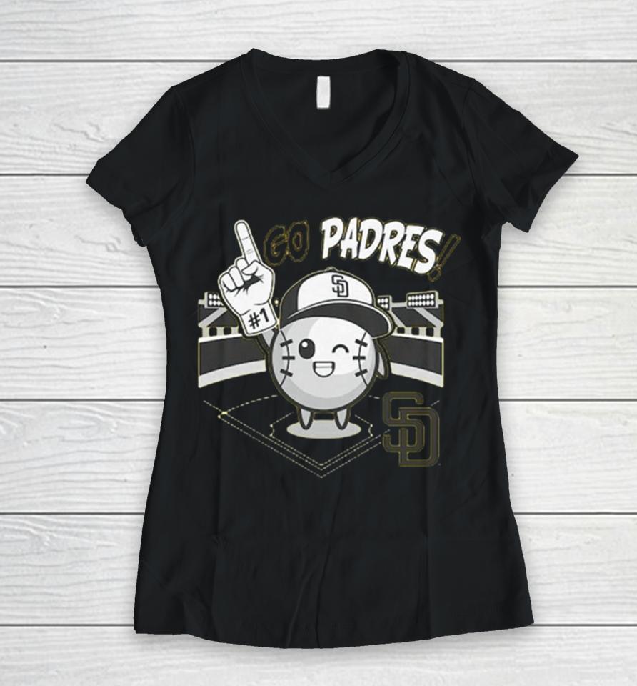 San Diego Go Padres Ball Boy Women V-Neck T-Shirt