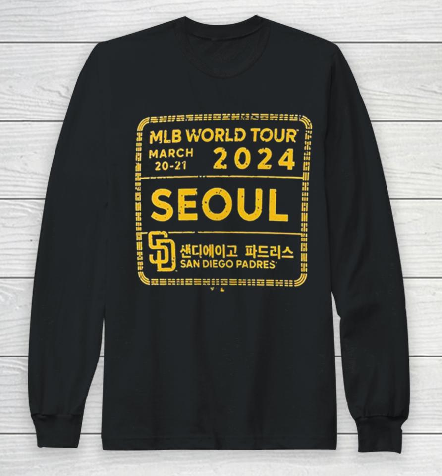 San Diego Padres 2024 Mlb World Tour Seoul Series Stamp Long Sleeve T-Shirt