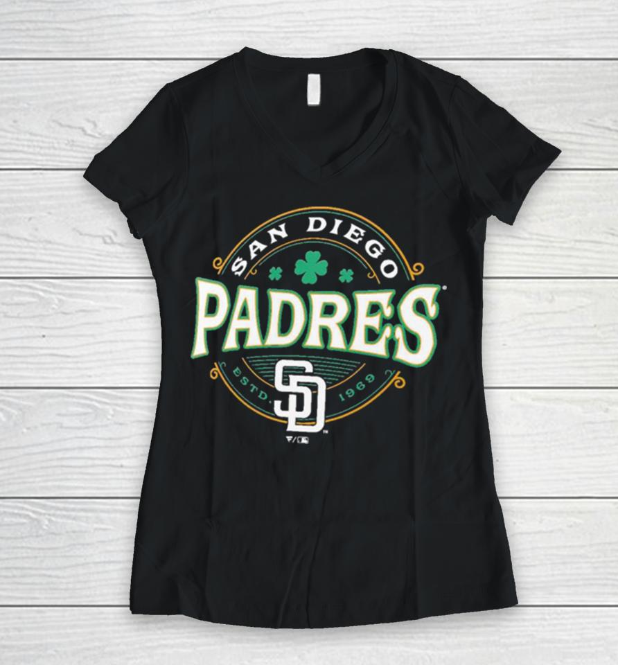 San Diego Padres St. Patrick’s Day Lucky 2024 Women V-Neck T-Shirt