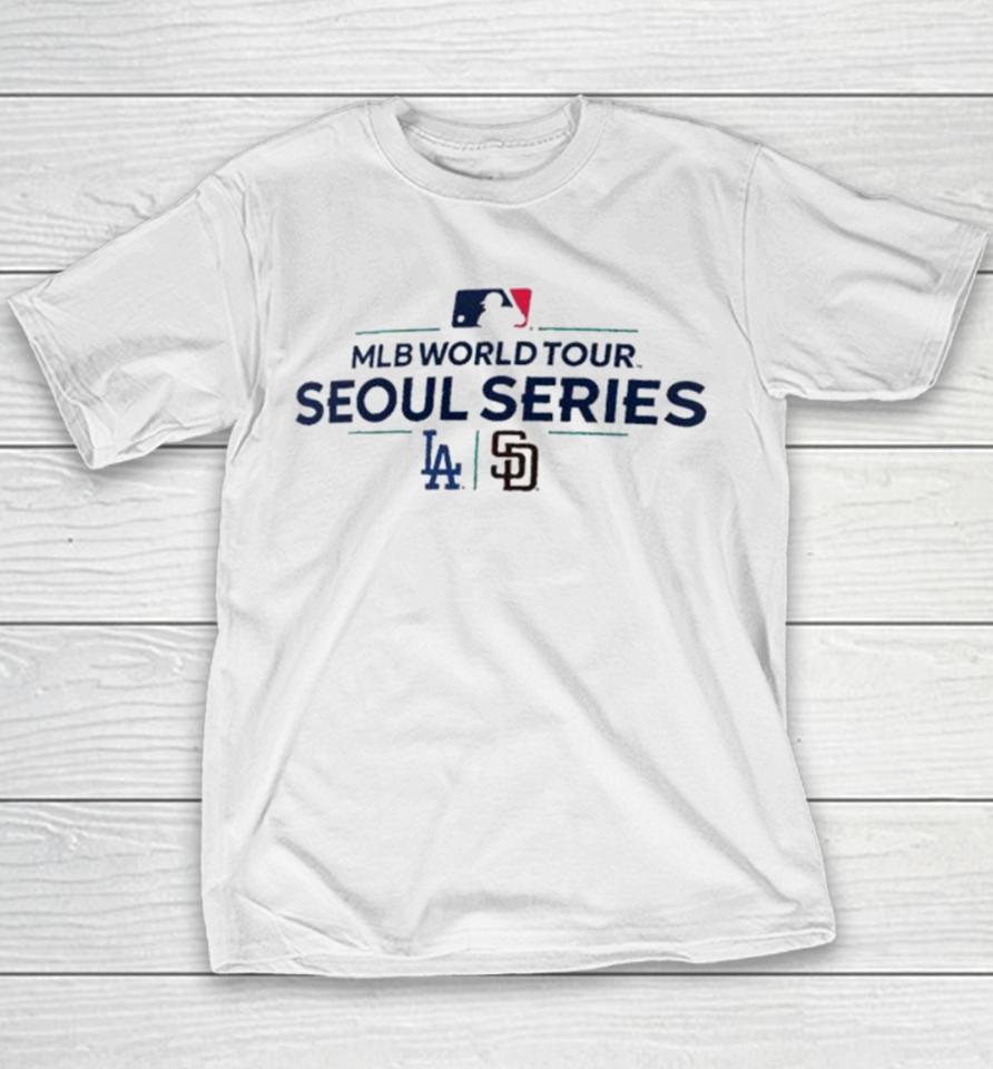 San Diego Padres Vs Los Angeles Dodgers 2024 Mlb World Tour Seoul Series Matchup Youth T-Shirt