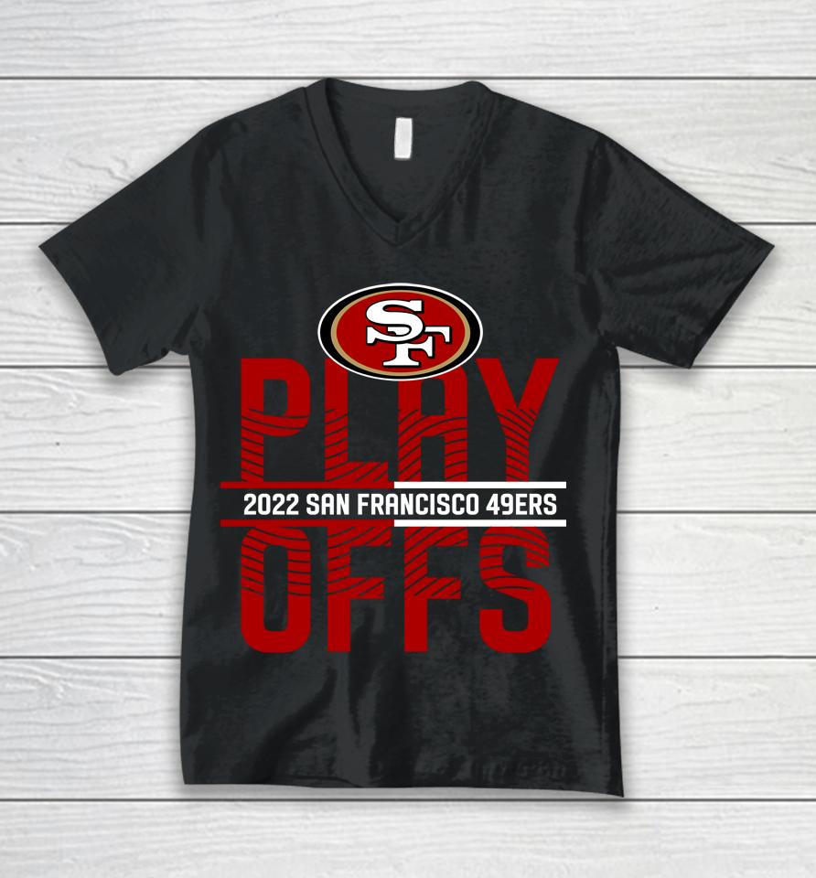 San Francisco 49Ers Anthracite Playoffs Iconic Unisex V-Neck T-Shirt