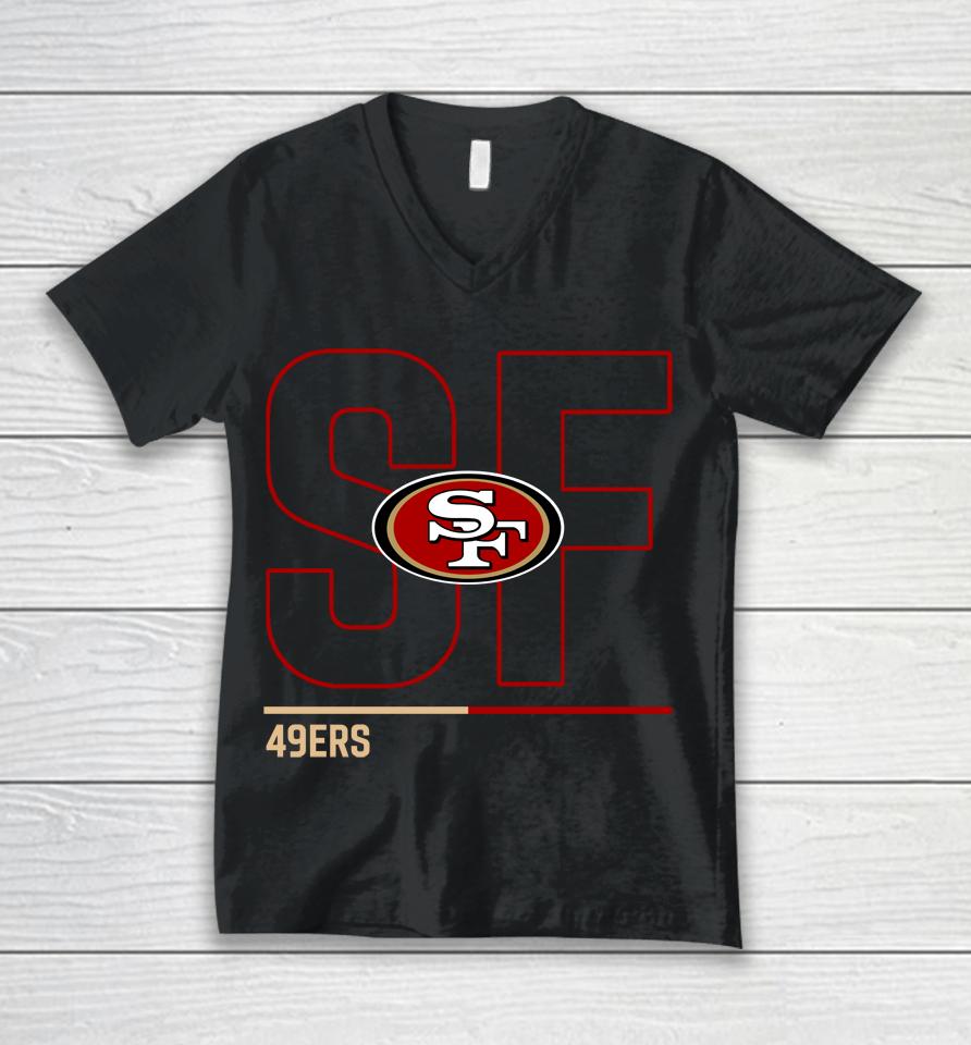 San Francisco 49Ers Black City Code Club Fleece Unisex V-Neck T-Shirt