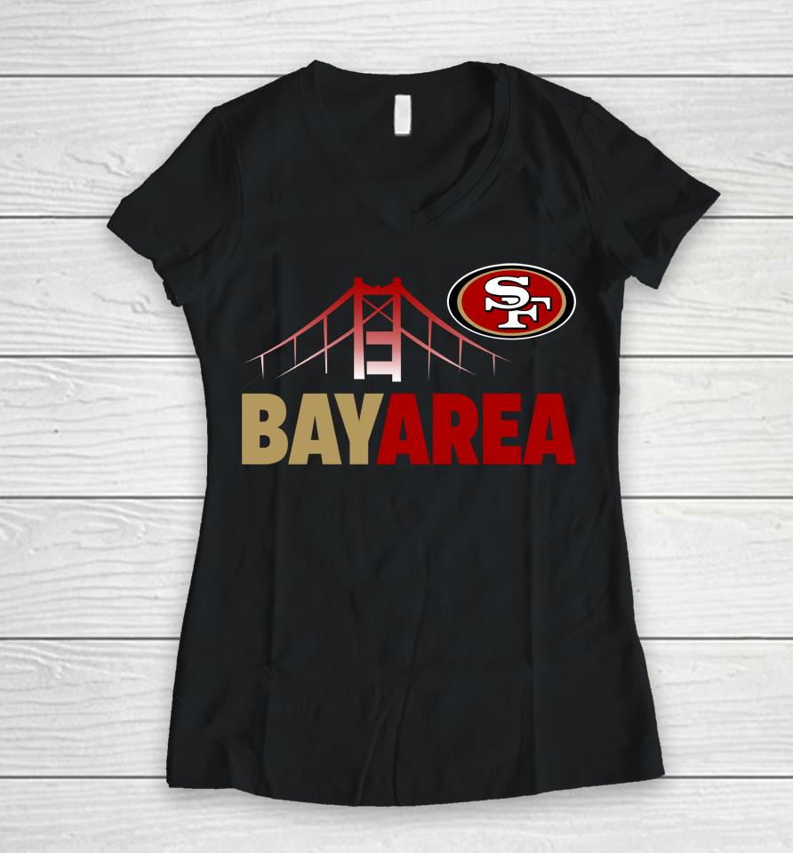 San Francisco 49Ers Football Bayarea Women V-Neck T-Shirt