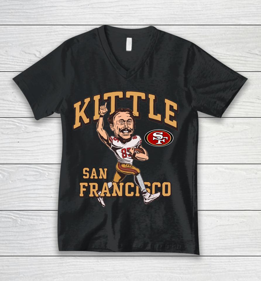San Francisco 49Ers George Kittle By Homage Unisex V-Neck T-Shirt