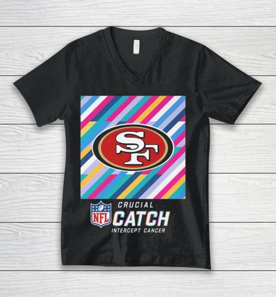 San Francisco 49Ers Nfl Crucial Catch Intercept Cancer Unisex V-Neck T-Shirt