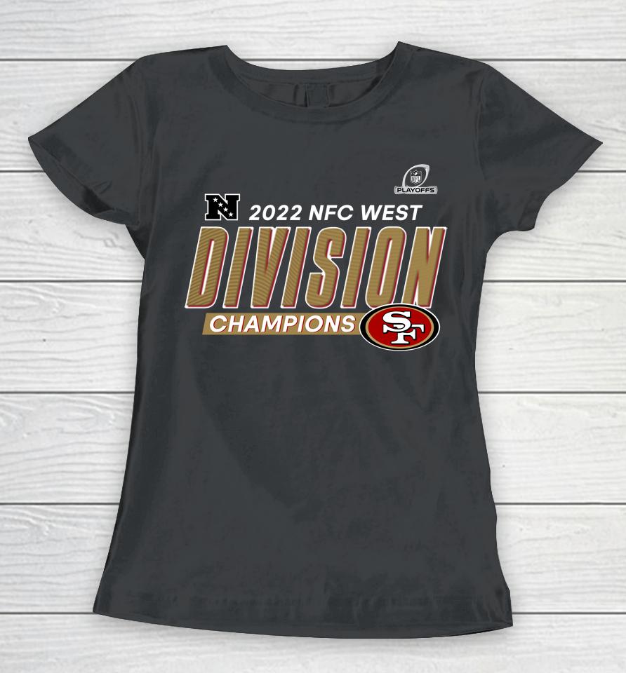 San Francisco 49Ers Scarlet 2022 Nfc West Division Champions Merch Women T-Shirt