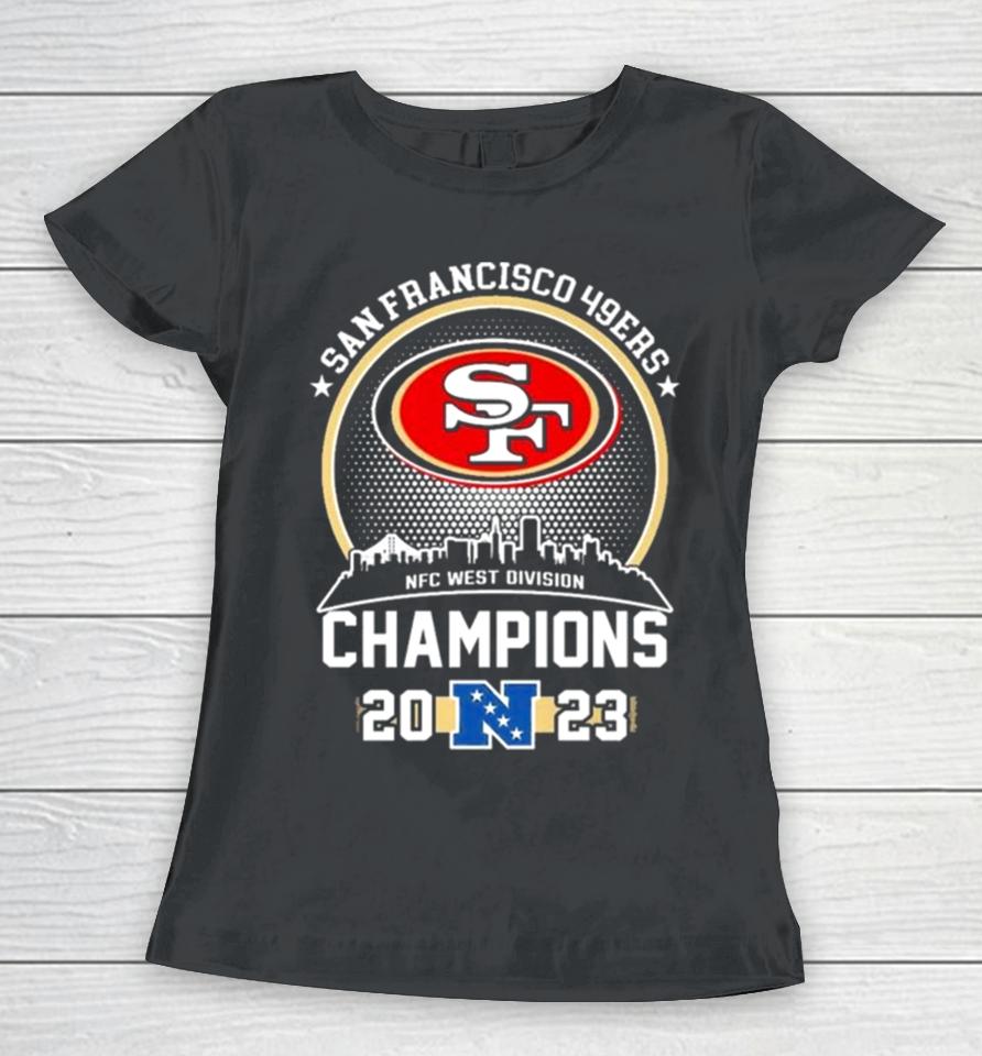 San Francisco 49Ers Skyline 2023 Nfc West Division Champions Women T-Shirt