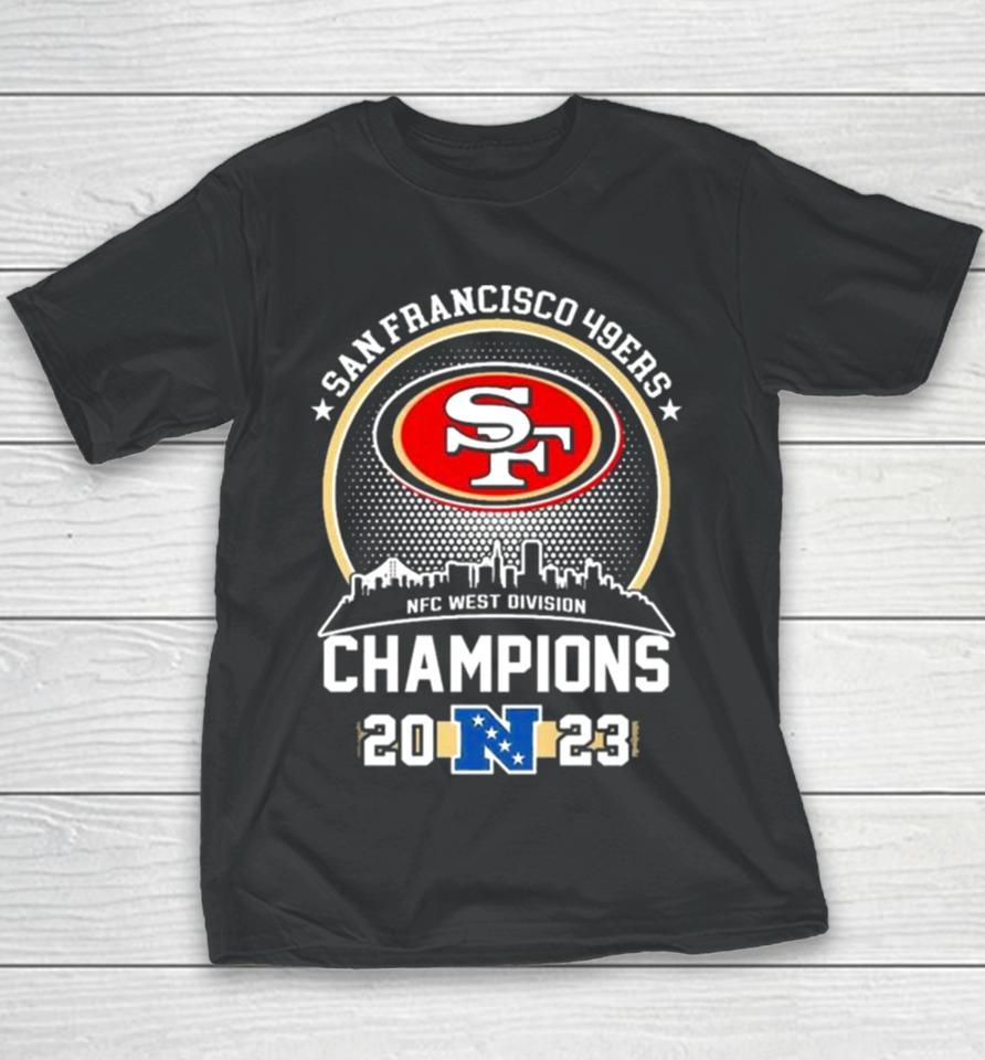 San Francisco 49Ers Skyline 2023 Nfc West Division Champions Youth T-Shirt