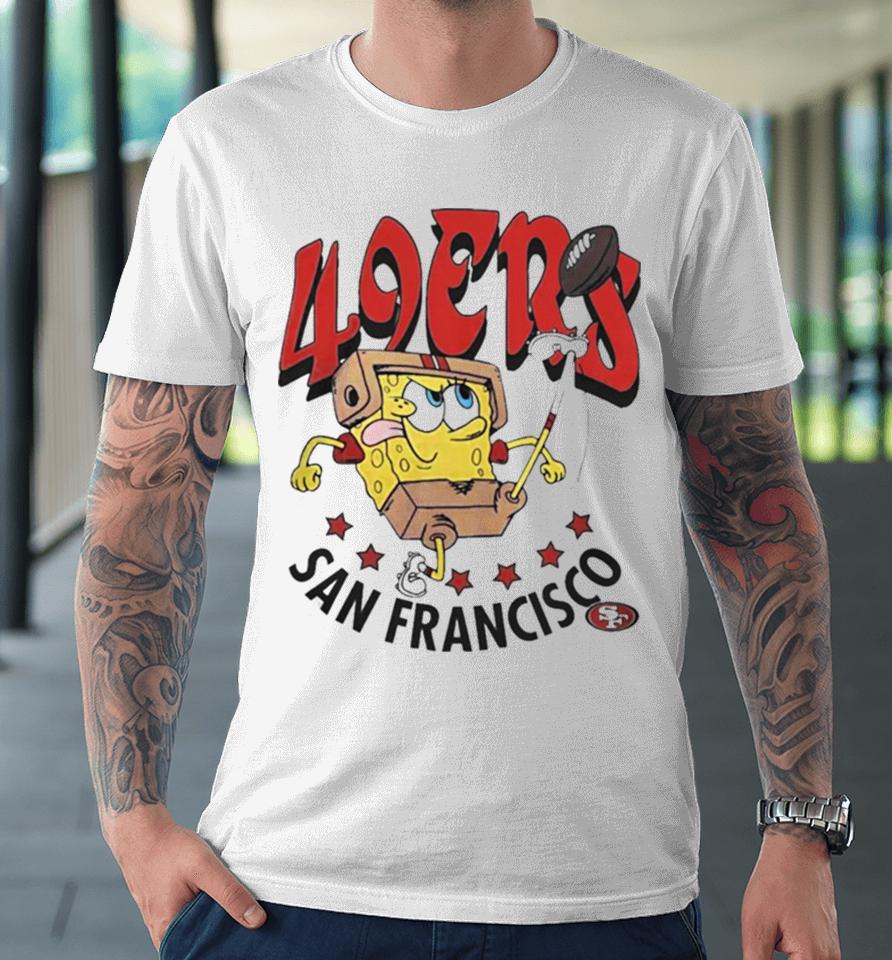 San Francisco 49Ers X Homage Super Bowl Lviii X Spongebob Squarepants Premium T-Shirt