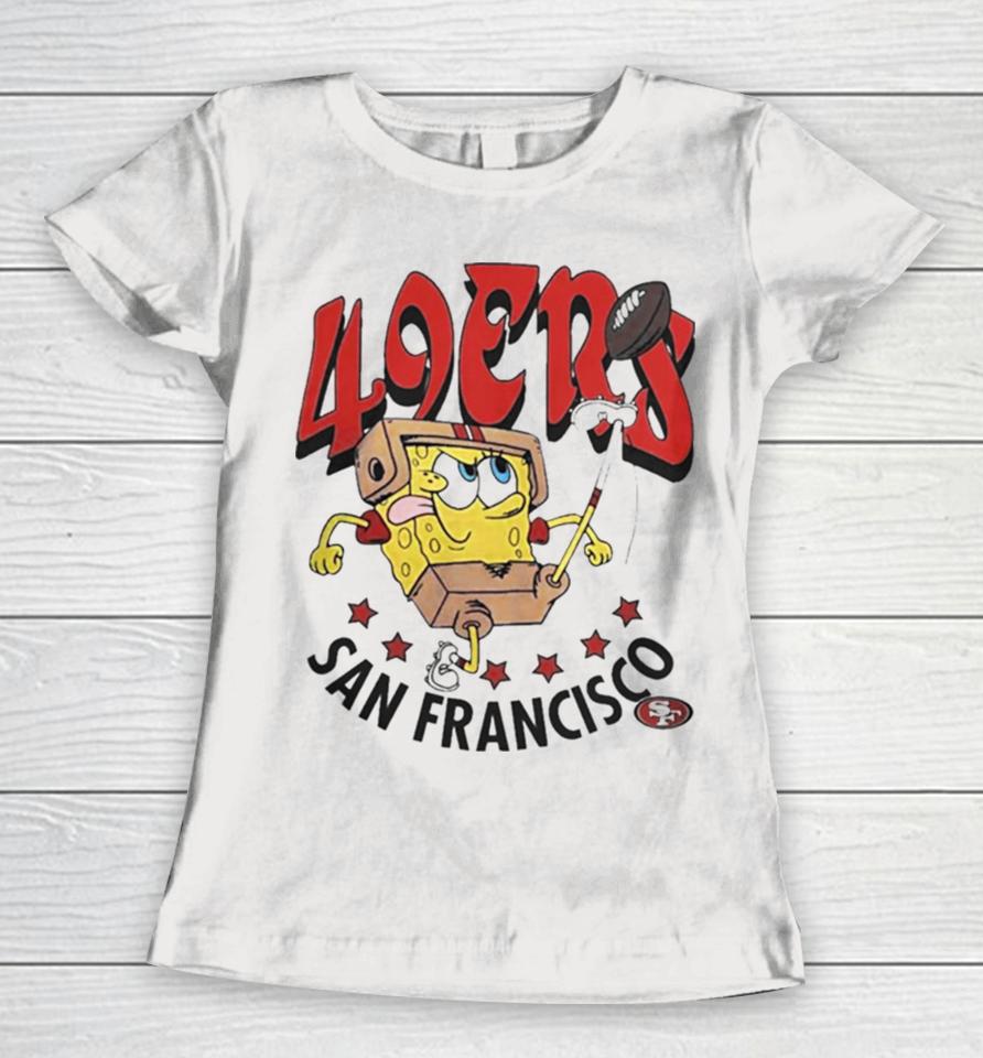 San Francisco 49Ers X Homage Super Bowl Lviii X Spongebob Squarepants Women T-Shirt