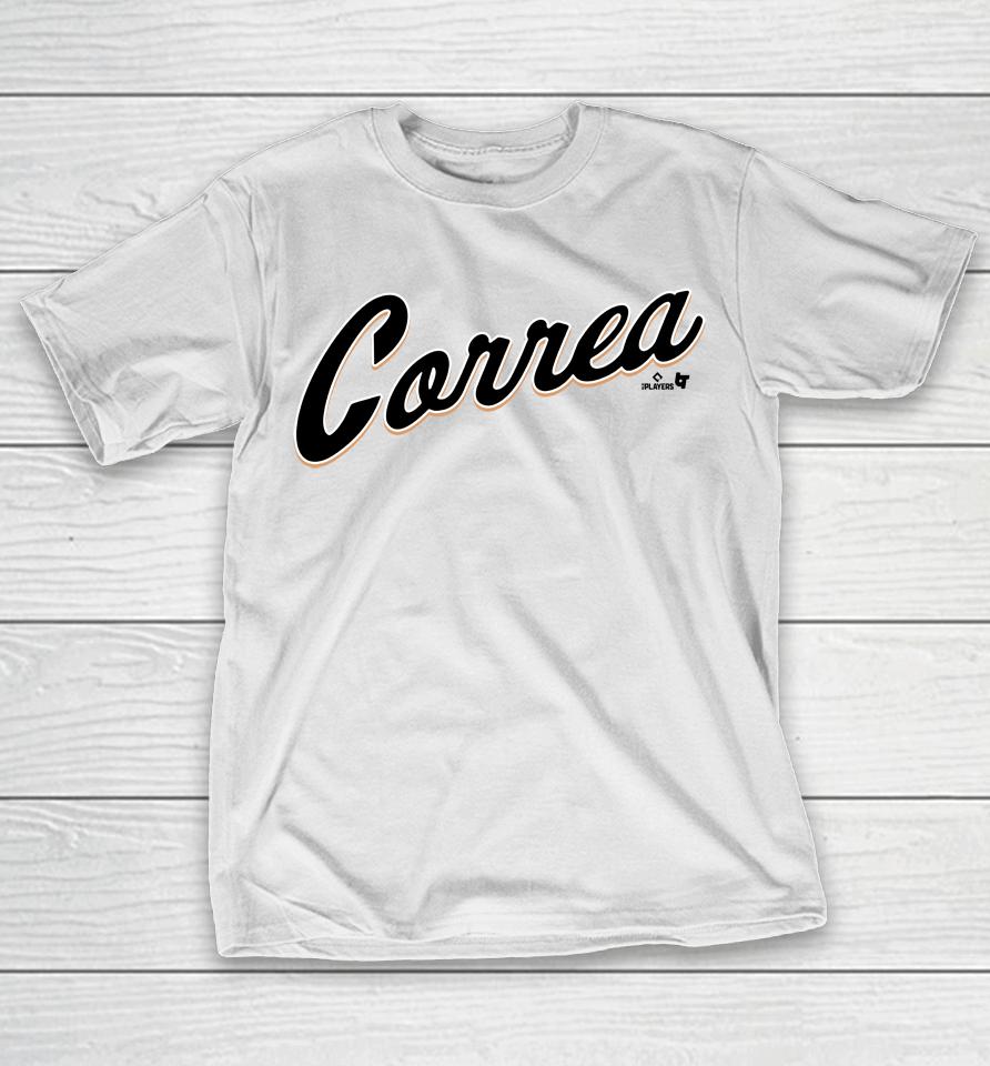 San Francisco Giants Carlos Correa Sf Correa Script T-Shirt