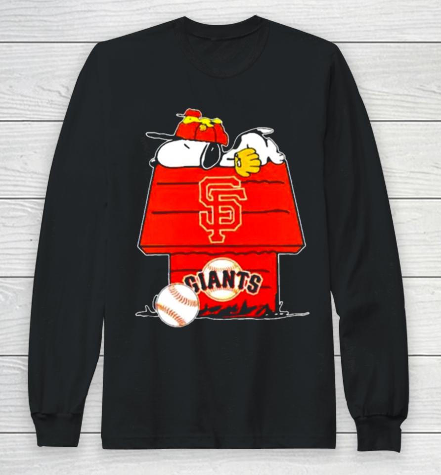 San Francisco Giants Snoopy And Woodstock The Peanuts Baseball Long Sleeve T-Shirt