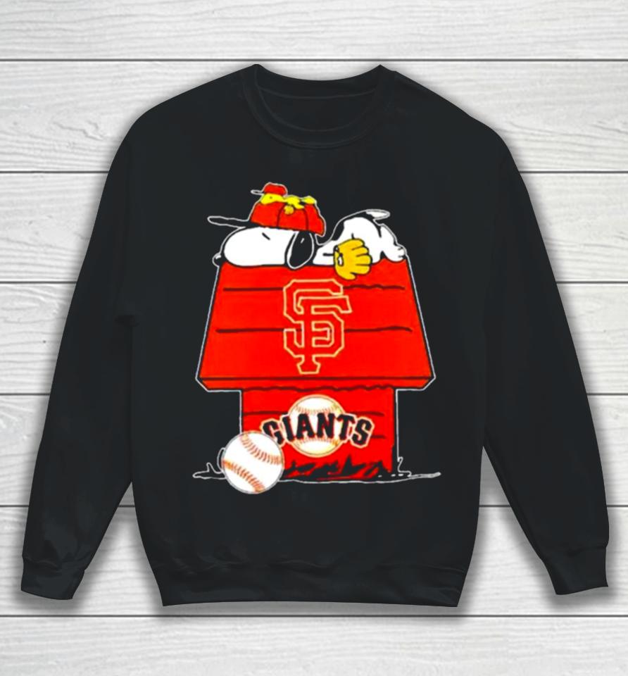 San Francisco Giants Snoopy And Woodstock The Peanuts Baseball Sweatshirt