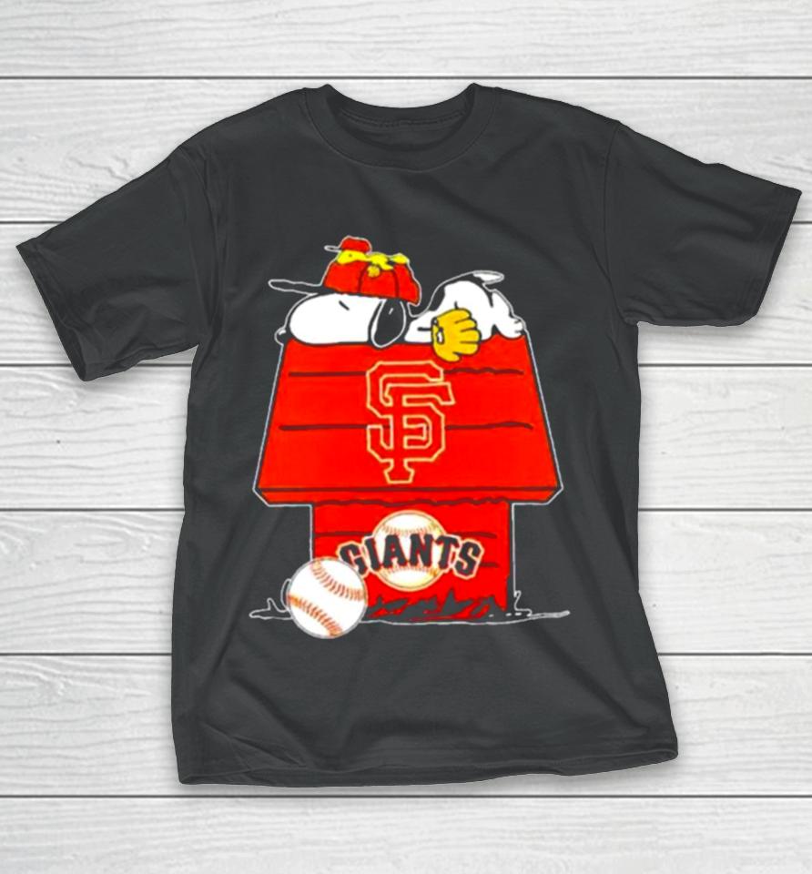 San Francisco Giants Snoopy And Woodstock The Peanuts Baseball T-Shirt