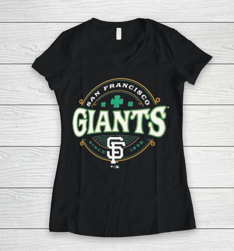San Francisco Giants St. Patrick’s Day Lucky 2024 Women V-Neck T-Shirt