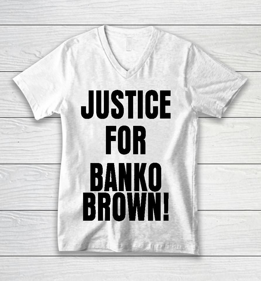 San Francisco Justice For Banko Brown Unisex V-Neck T-Shirt