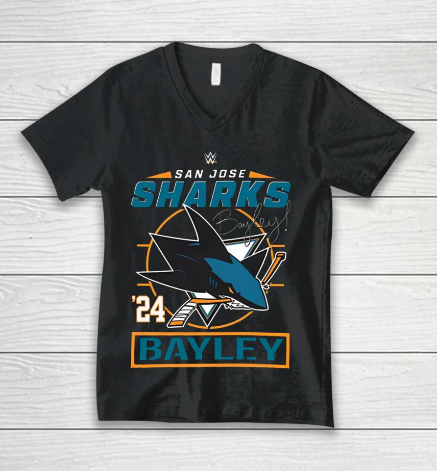 San Jose Sharks Bayley Wwe ’24 Unisex V-Neck T-Shirt